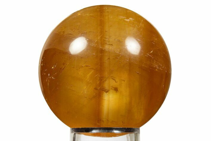 Polished Honey Calcite Sphere - China #323004